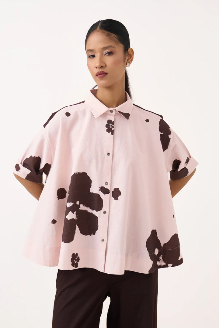 Floral Wide Hem Shirt Co-ord