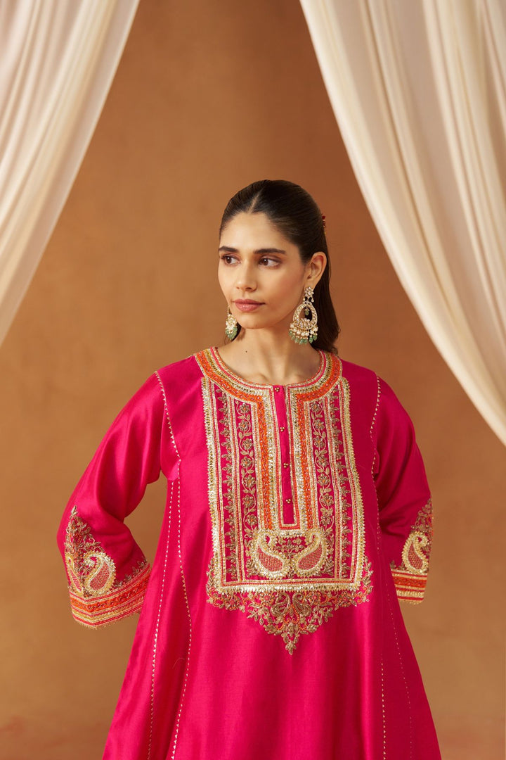 Daneen Hotpink Chauga with Salwar