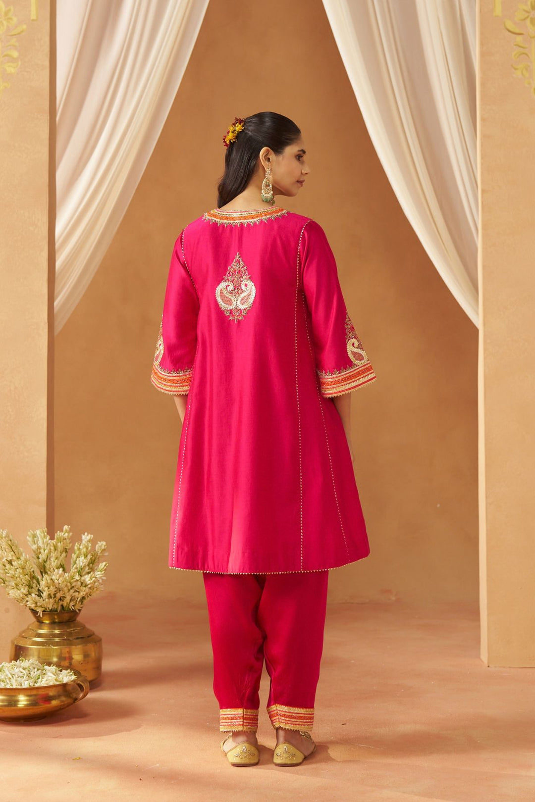 Daneen Hotpink Chauga with Salwar