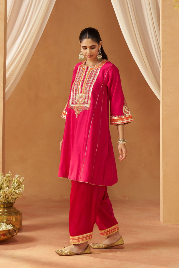 Daneen Hotpink Chauga with Salwar