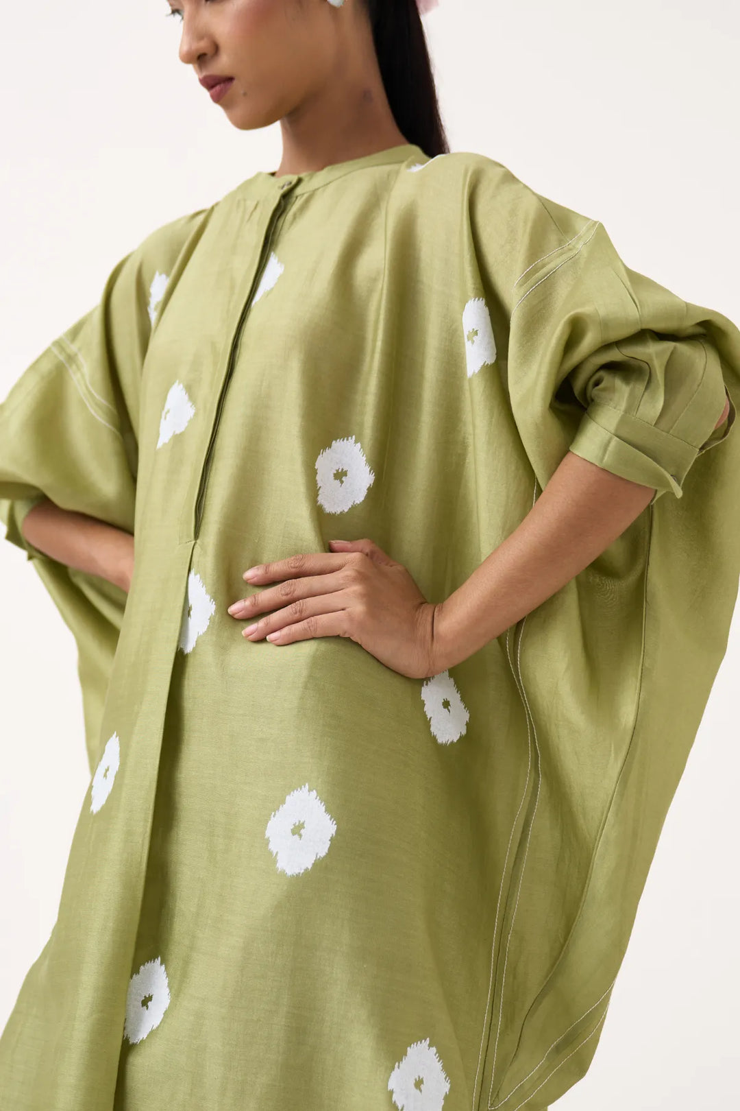 Block Print Bat Sleeve Dress