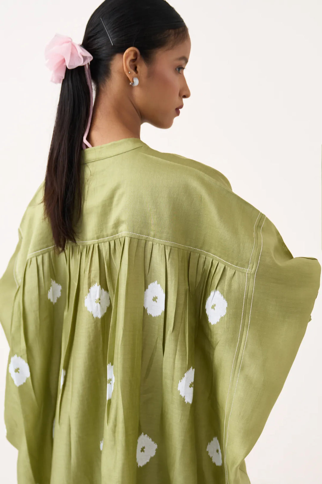 Block Print Bat Sleeve Dress