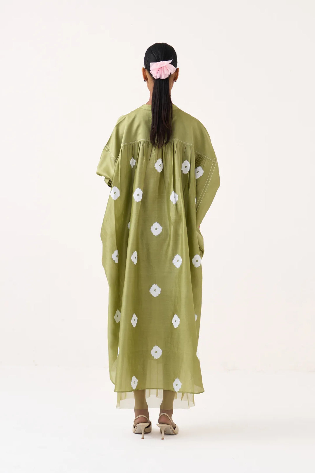 Block Print Bat Sleeve Dress