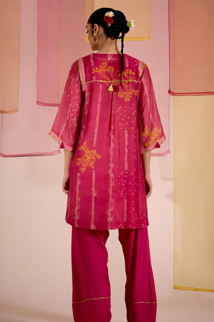Blush Cotton Silk Tassel Choga Set