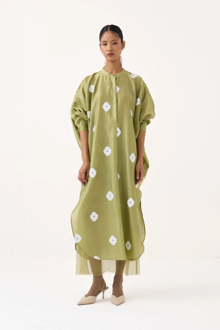 Block Print Bat Sleeve Dress