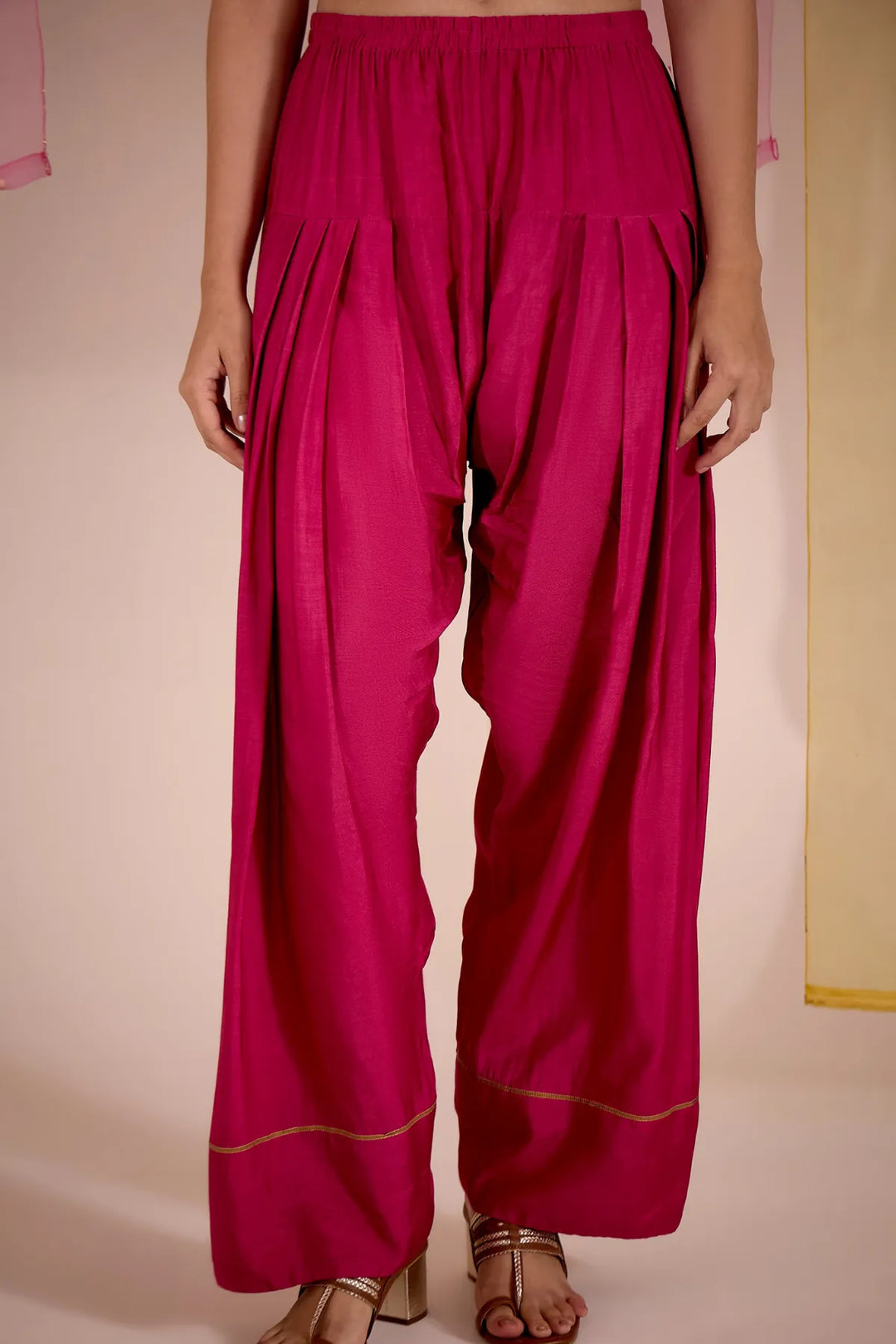 Blush Cotton Silk Tassel Choga Set