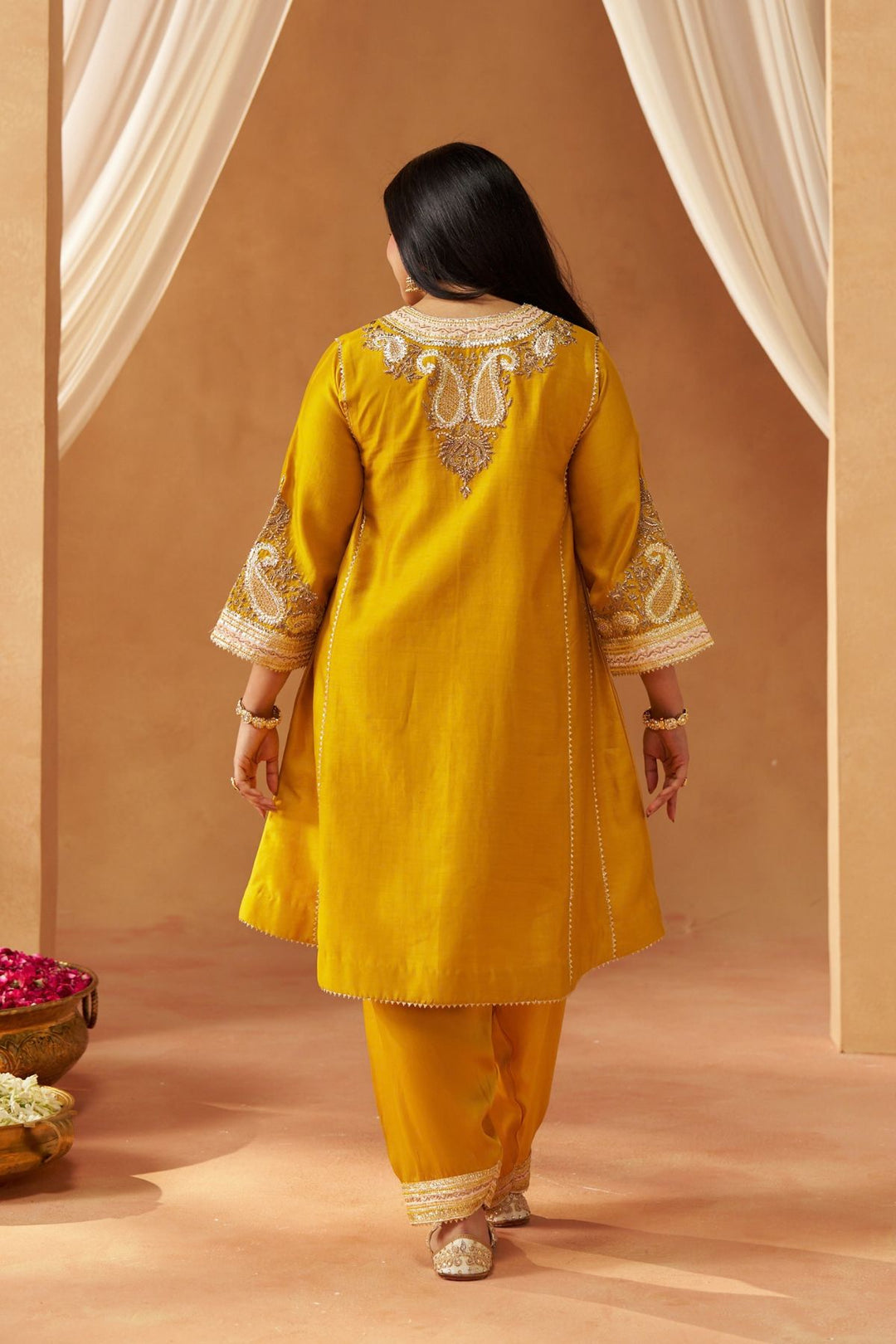 Zimal Mustard Chauga with Salwar