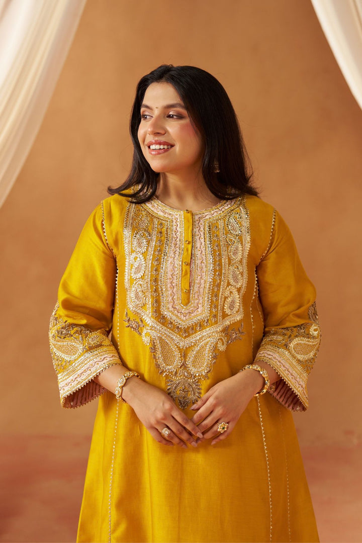 Zimal Mustard Chauga with Salwar
