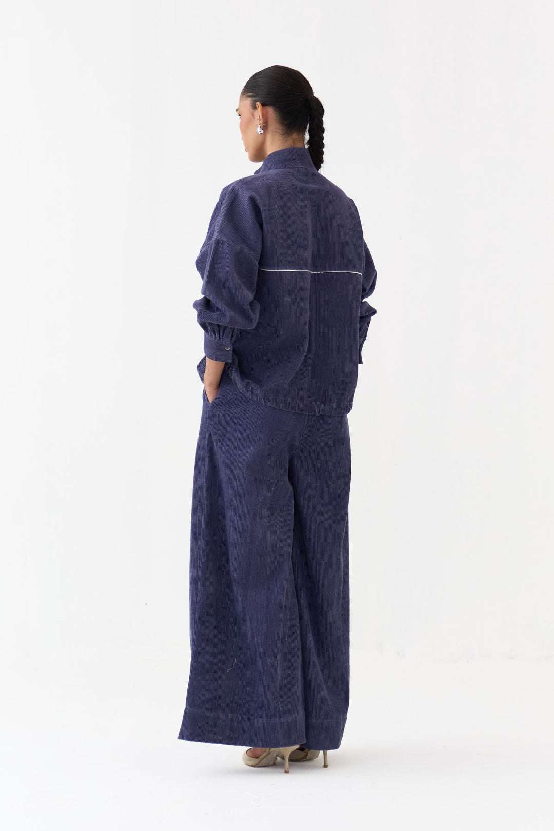 Emb. Corduroy Drawstring Top Co-ord (Set Of 2)