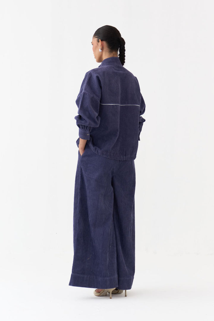 Emb. Corduroy Drawstring Top Co-ord (Set Of 2)