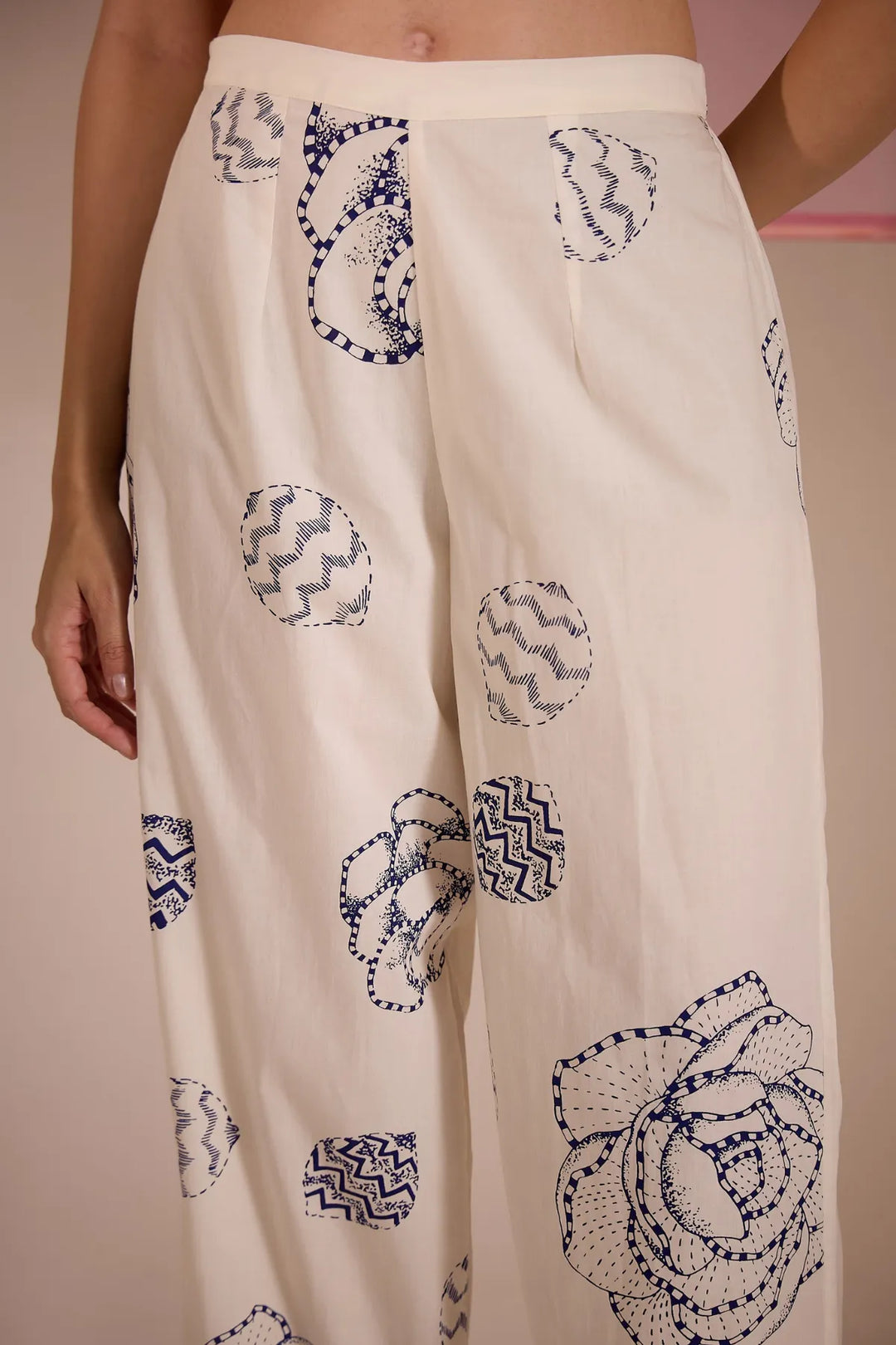 Blue Short Scallop Kurta with Farshi Salwar