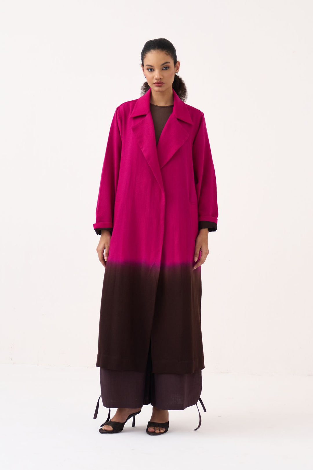 Dip Dye Woollen Trench Co-ord (Set Of 2)