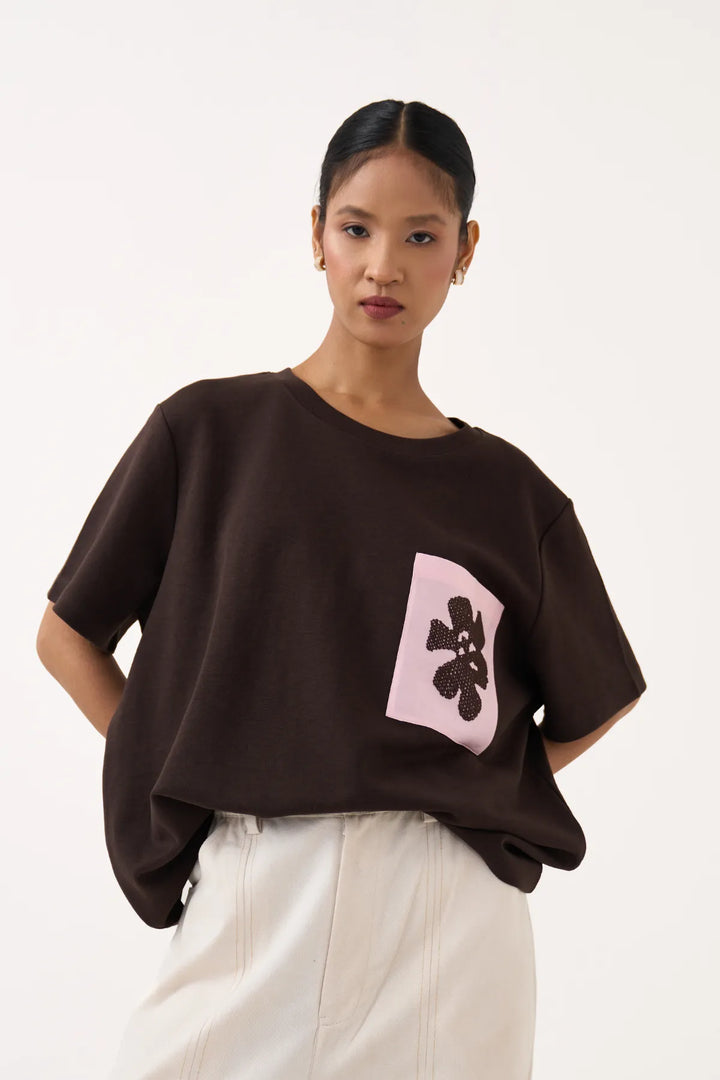 Emb. Patch Pocket T-shirt Co-ord