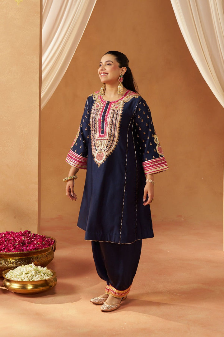 Riva Deep Blue Chauga with Salwar