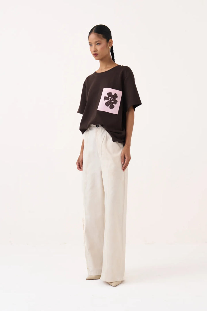 Emb. Patch Pocket T-shirt Co-ord