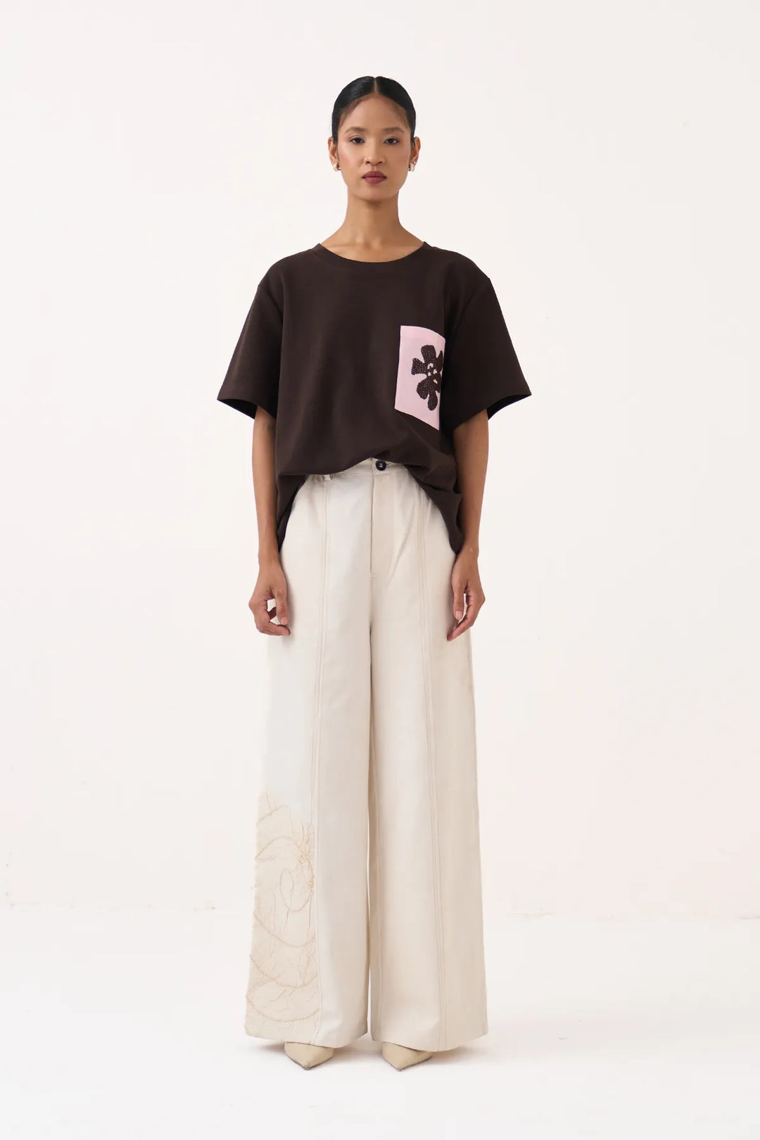 Emb. Patch Pocket T-shirt Co-ord