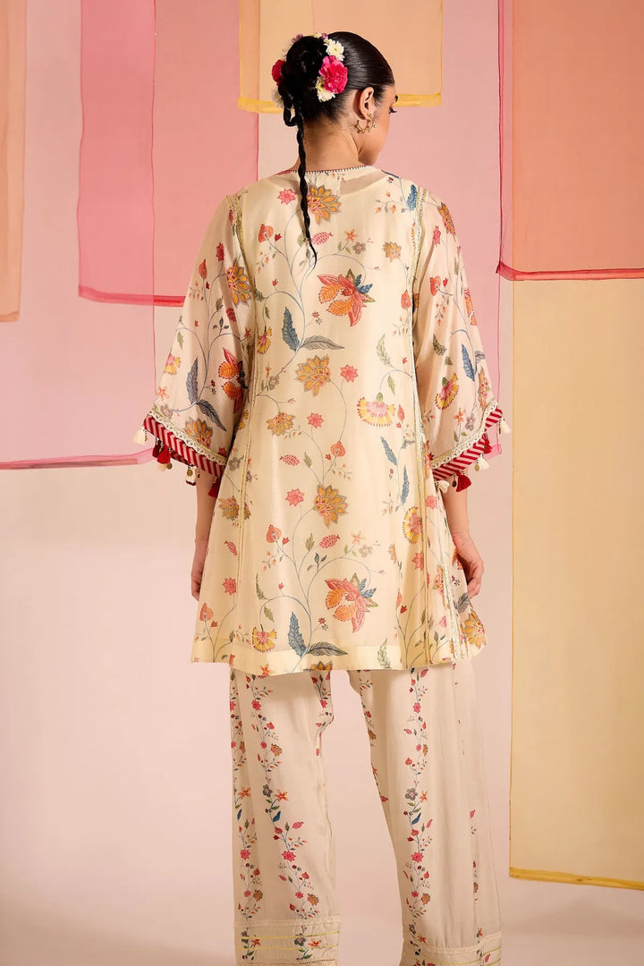 Ivory Chintz Cotton Silk Kalidar Kurta Set