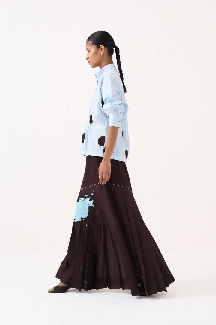 Splash Print Pleated Skirt Co-ord