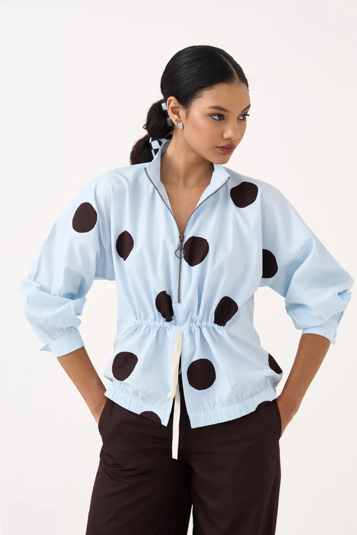 Drawstring Polka Top Co-ord