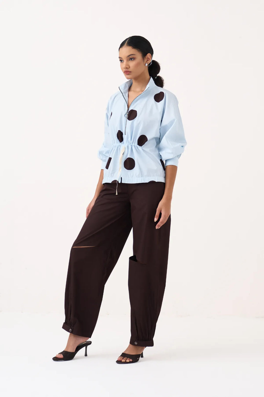 Drawstring Polka Top Co-ord