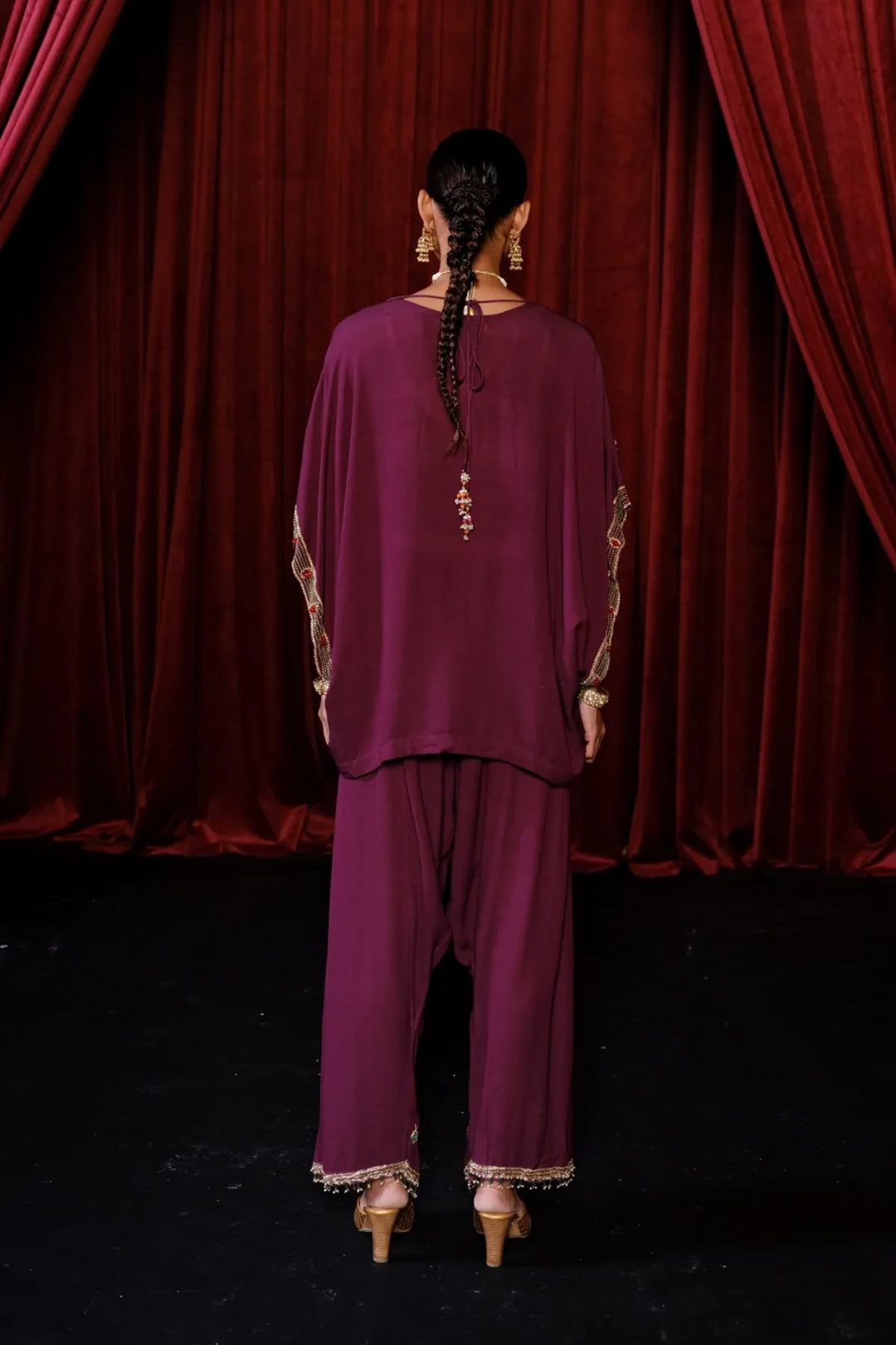 Solid Purple Kaftan Set