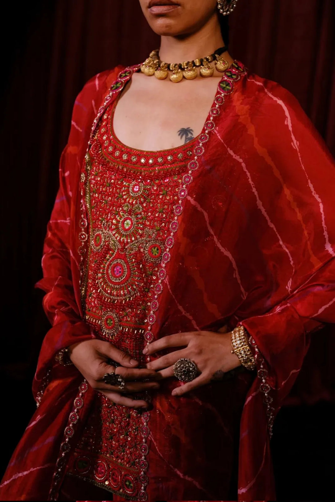 Red Kurta Set