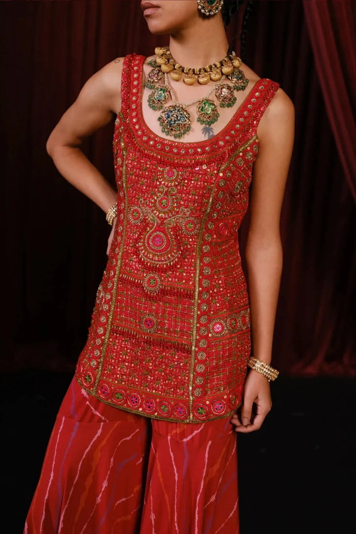 Red Kurta Set