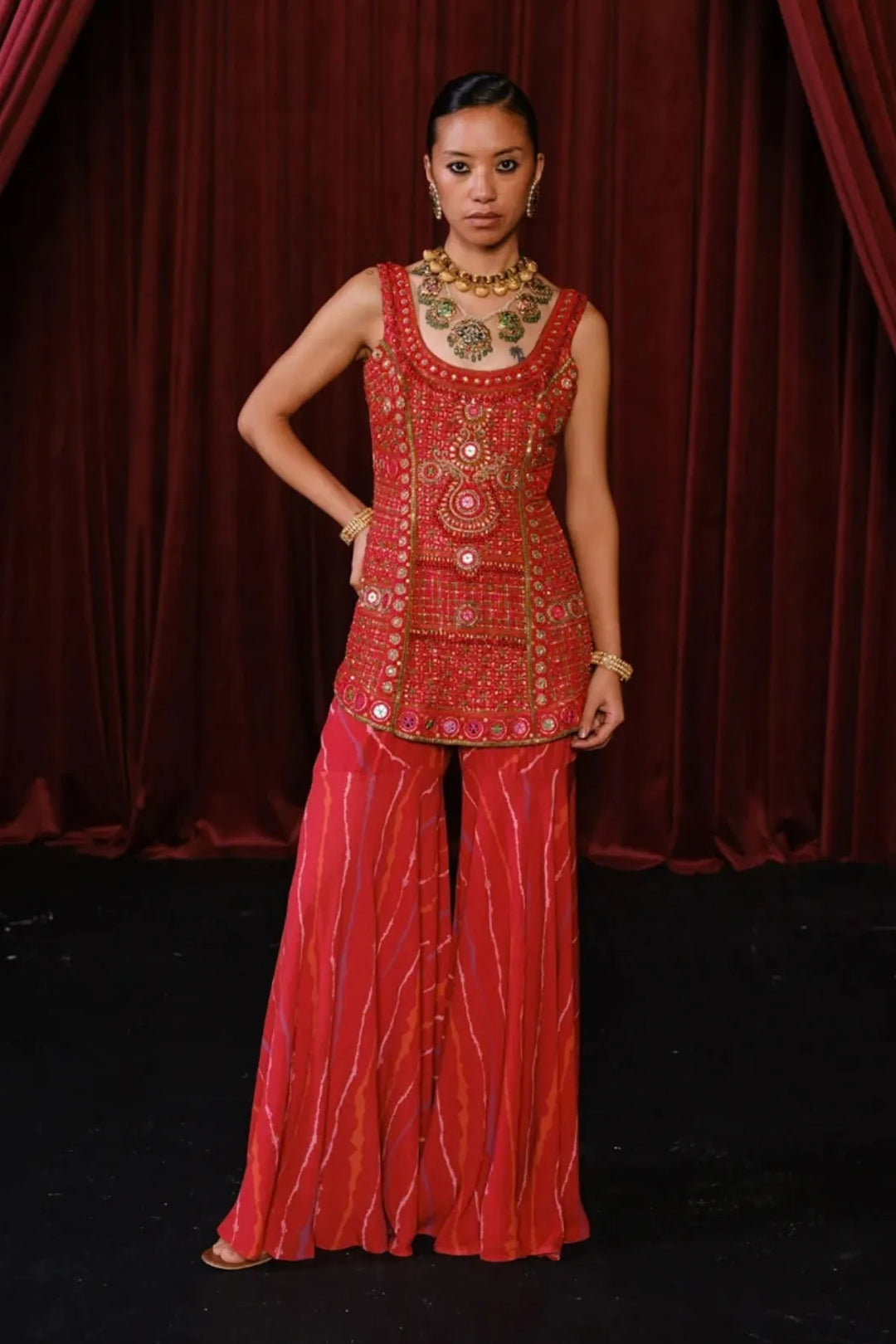 Red Kurta Set