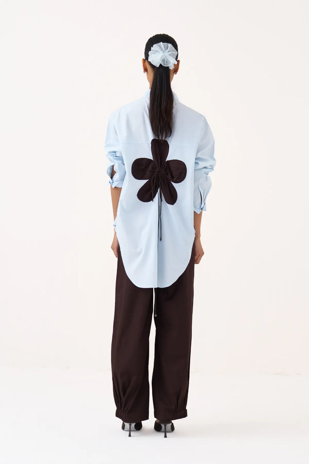 Back Floral Drawstring Shirt Co-ord