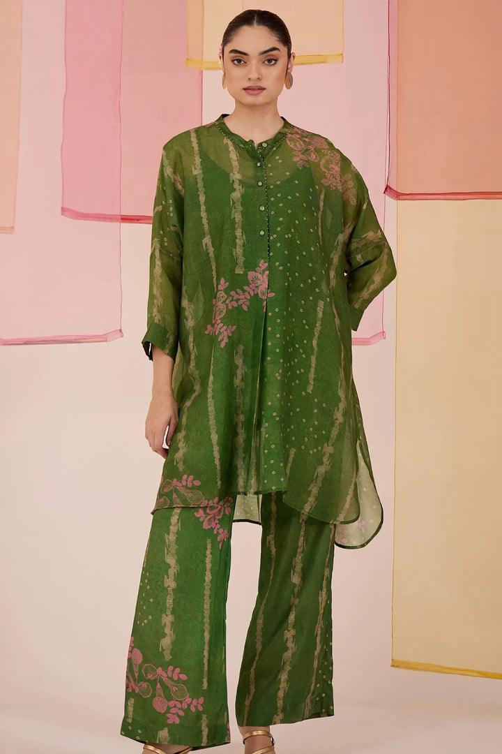 Green Aprajita Kimono Set