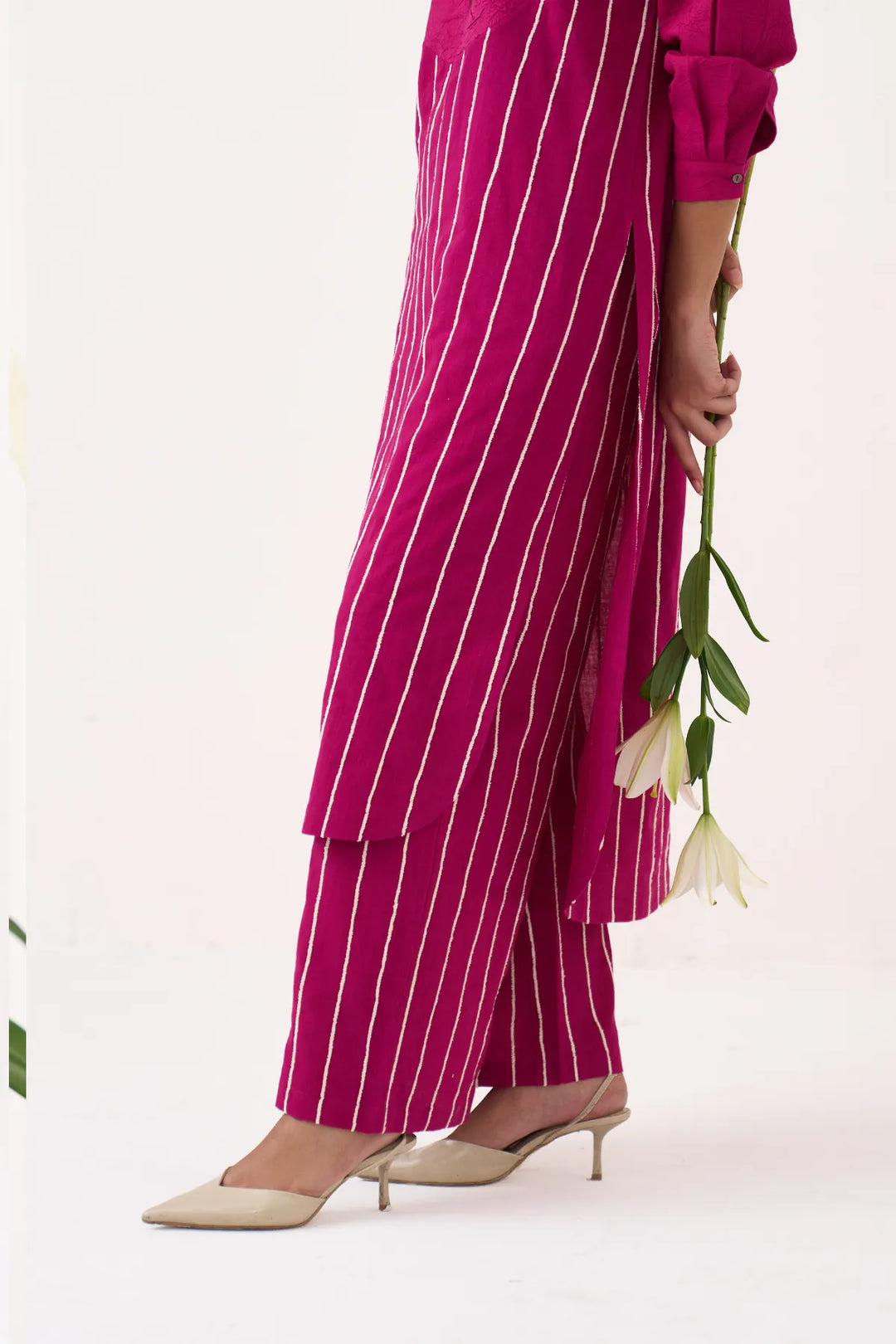 U-Yoke Emb. Tunic Co-ord (Set Of 2)