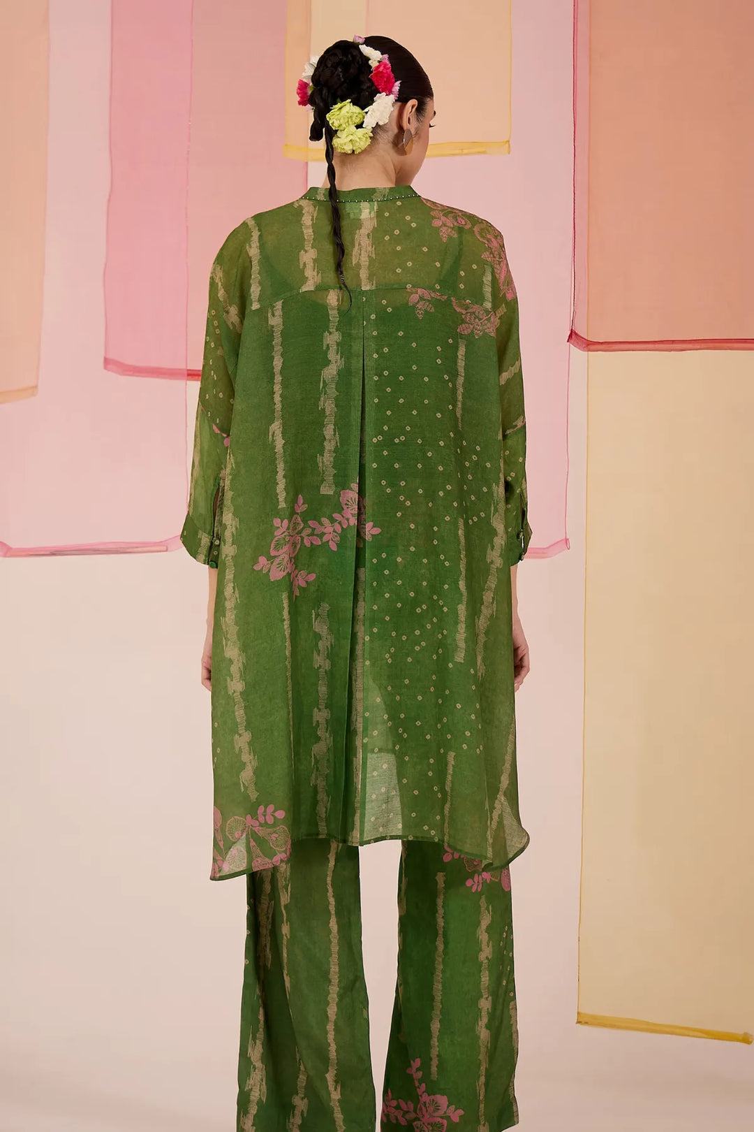 Green Aprajita Kimono Set