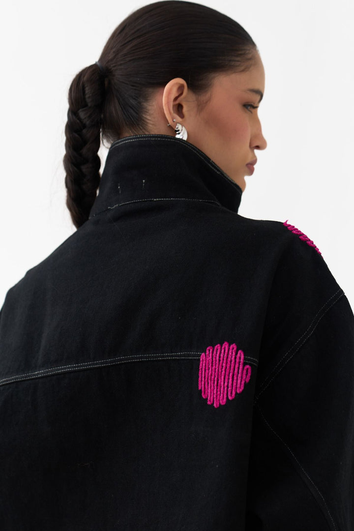 Polka Denim Bomber Co-ord (Set Of 3)