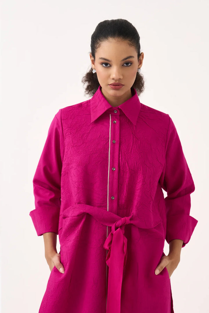 Front Knot Shirt Co-ord (Set Of 2)