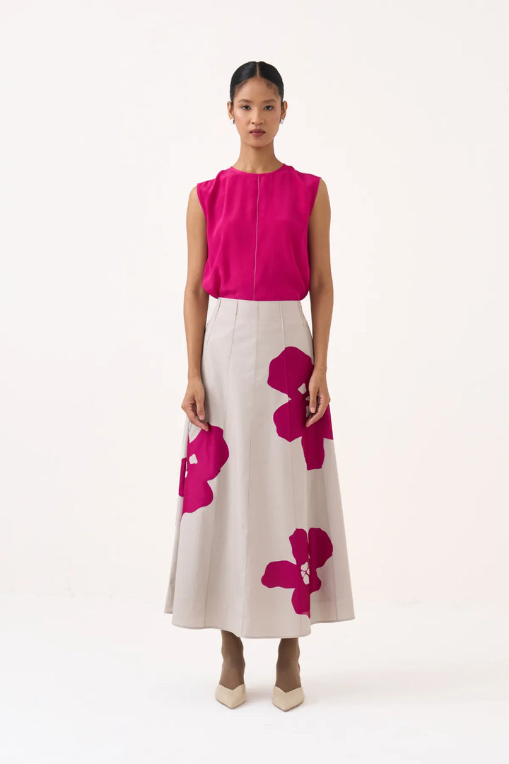 Floral Reverse Applique Skirt Co-ord (Set Of 2)