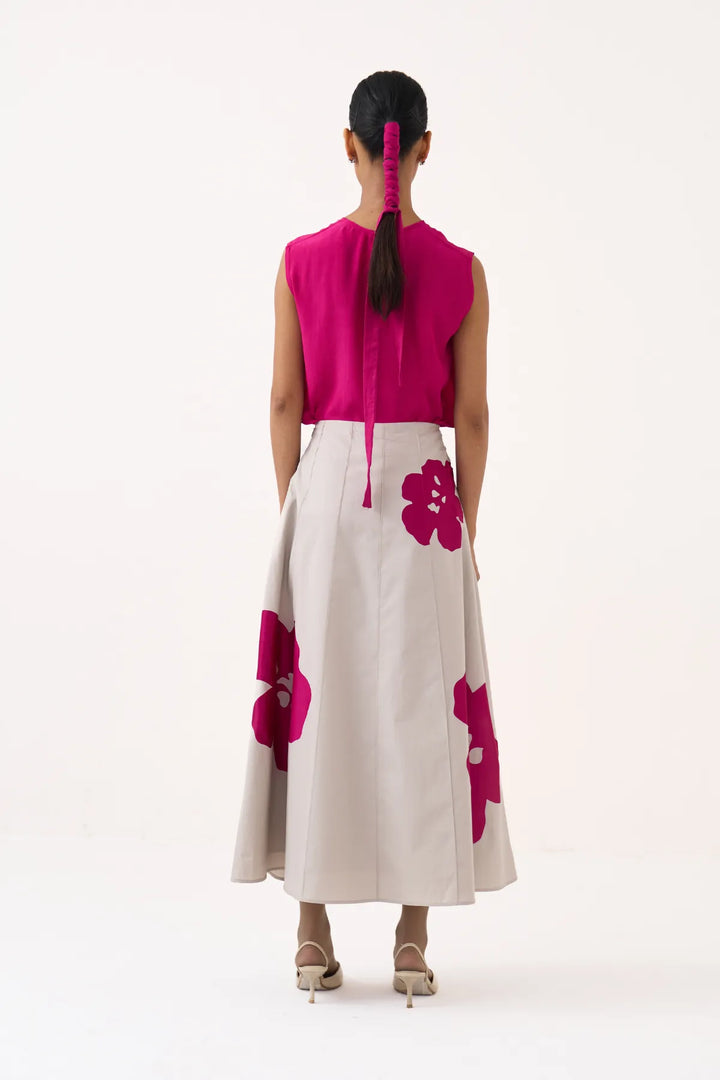 Floral Reverse Applique Skirt Co-ord (Set Of 2)