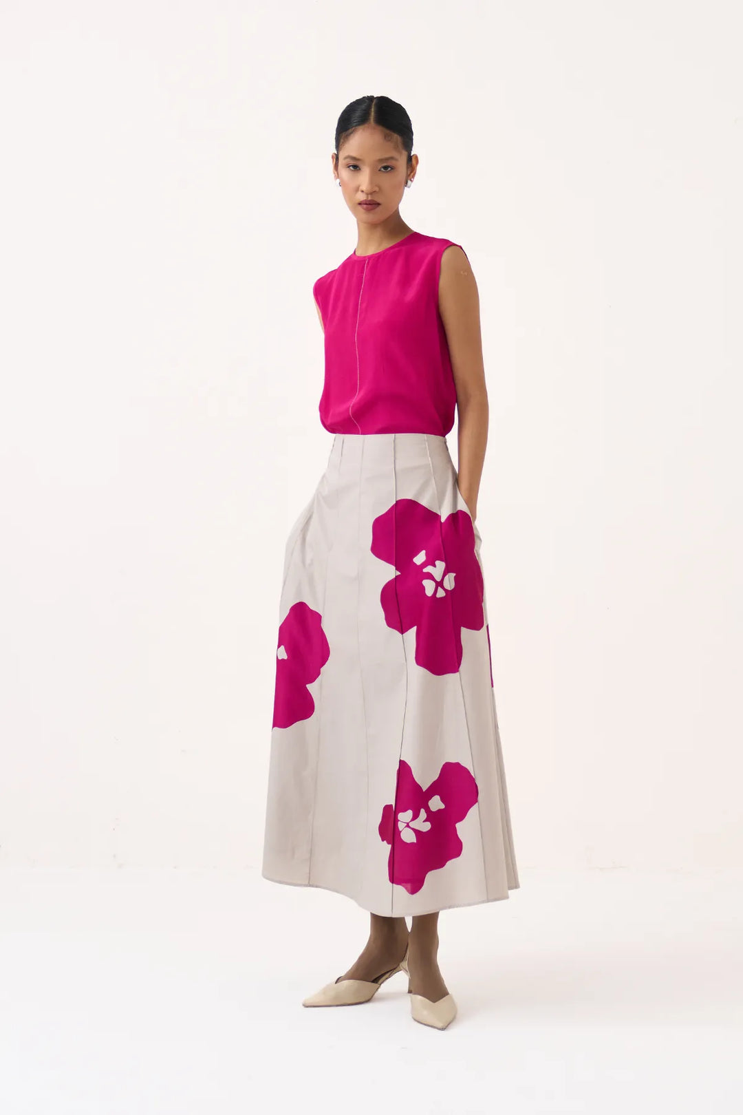Floral Reverse Applique Skirt Co-ord (Set Of 2)