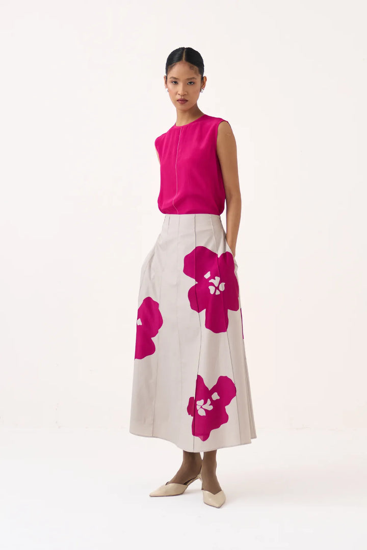 Floral Reverse Applique Skirt Co-ord (Set Of 2)