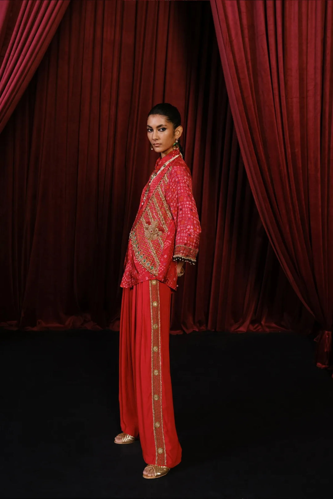 Red Waist Coat Set