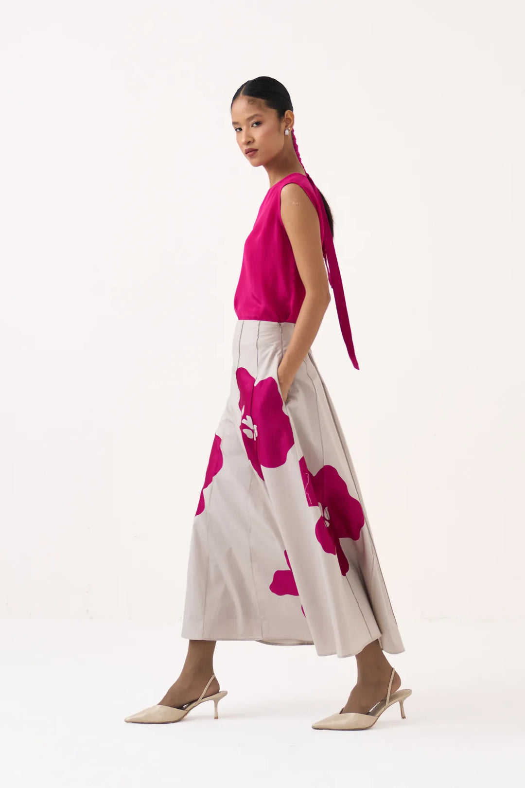 Floral Reverse Applique Skirt Co-ord (Set Of 2)