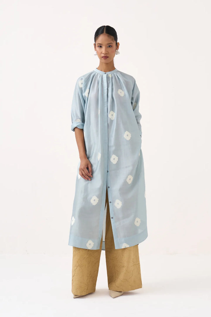 Block Print Gather Neck Shirt Co-ord (Set Of 2)