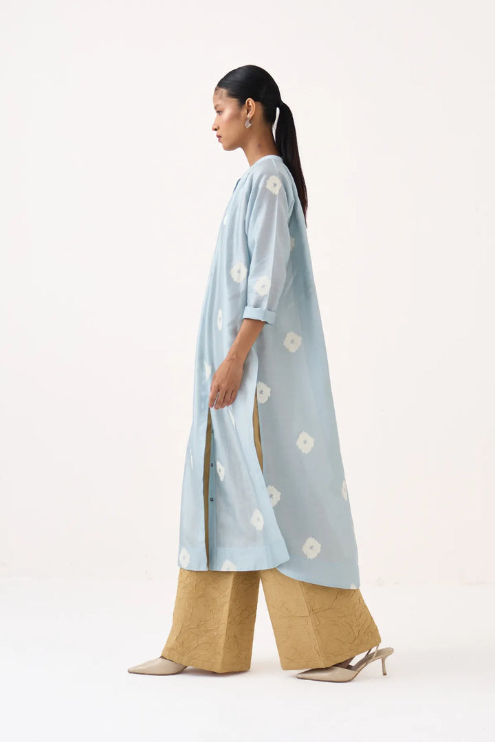 Block Print Gather Neck Shirt Co-ord (Set Of 2)