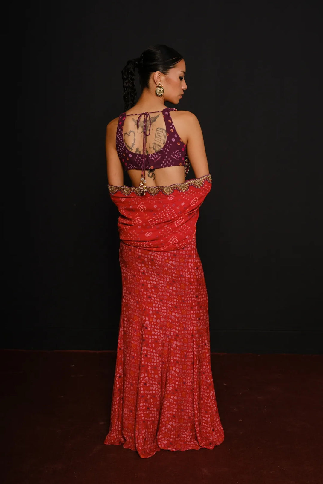 Red Lovely 2.0 Saree Set