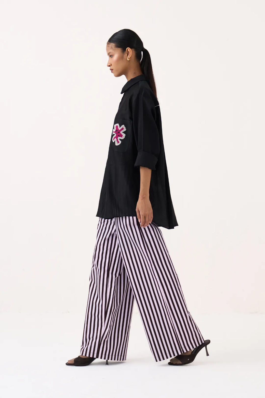 Emb. Patch Pocket Shirt Co-ord (Set Of 2)