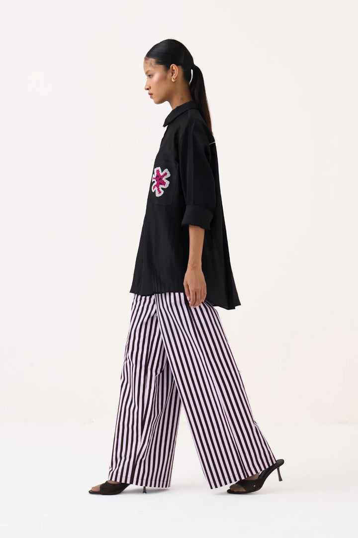 Emb. Patch Pocket Shirt Co-ord (Set Of 2)