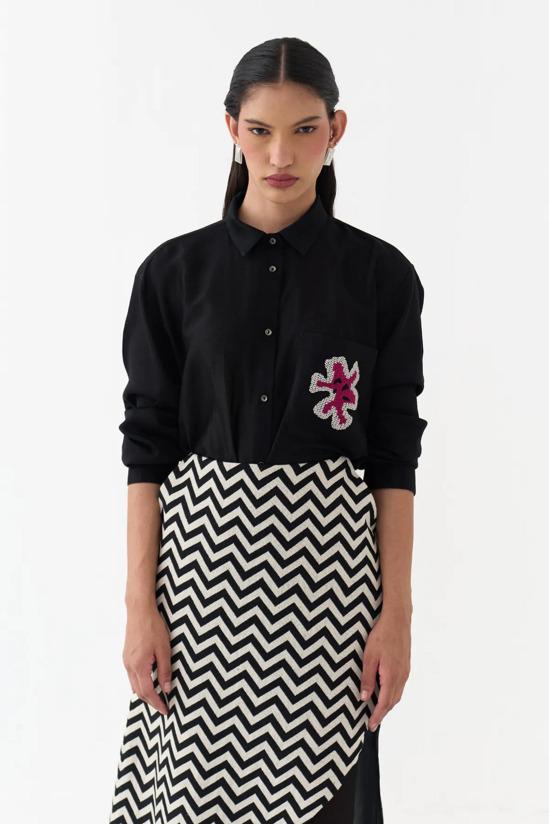 Asymmetric Skirtpant Co-ord (Set Of 3)