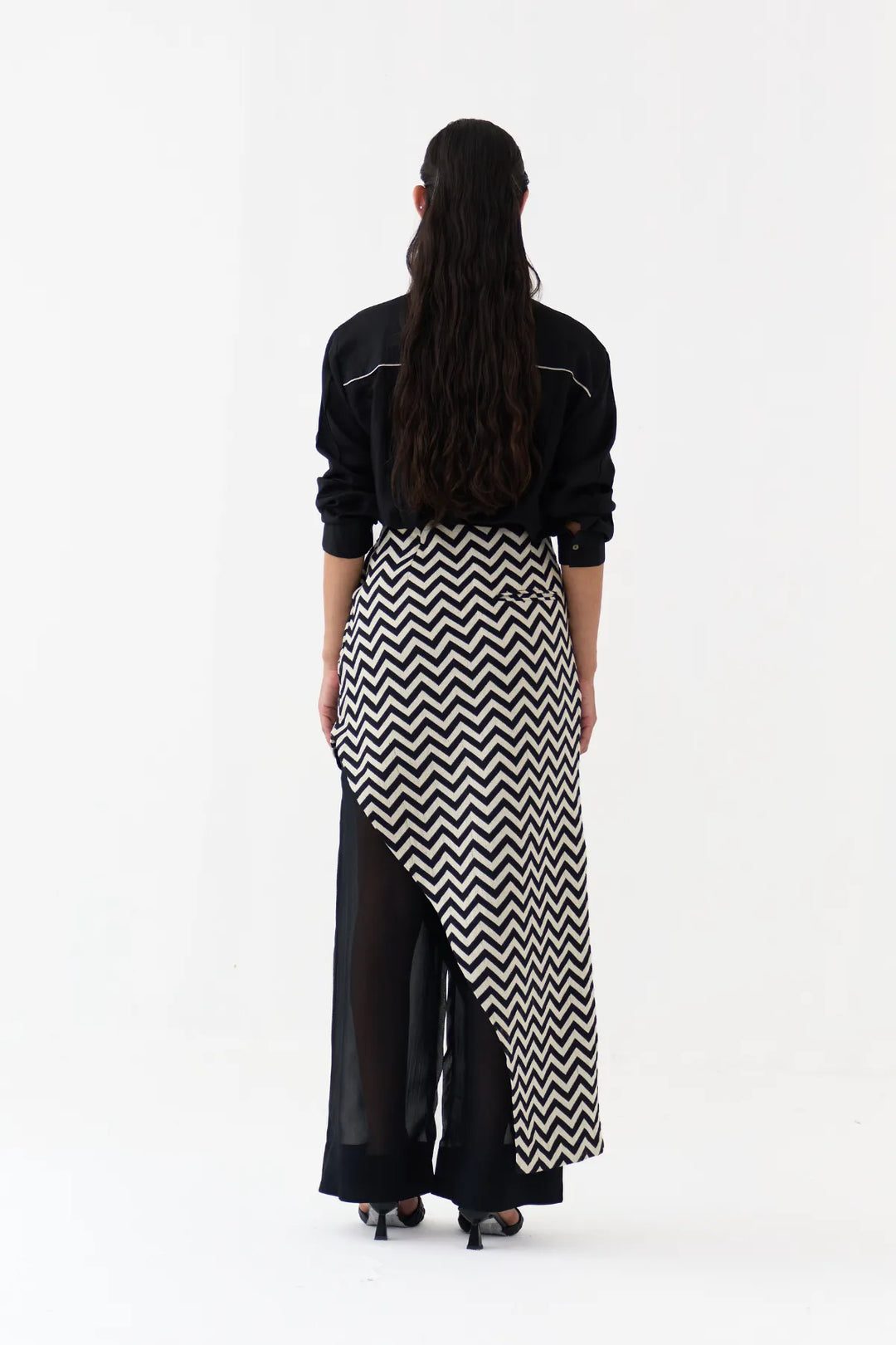 Asymmetric Skirtpant Co-ord (Set Of 3)