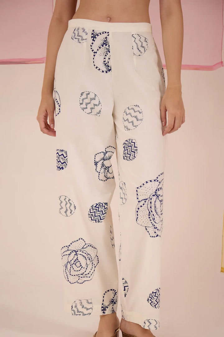 Blue Cotton Silk High Slit Kurta Set