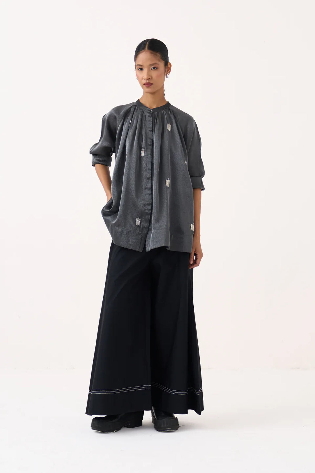 Hand Emb. Peasant Top Co-ord (Set Of 2)