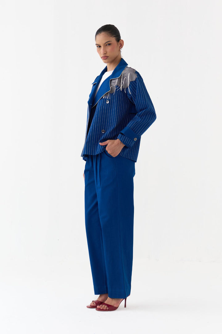 Floral Fringe Patch Jacket Co-ord (Set Of 2)
